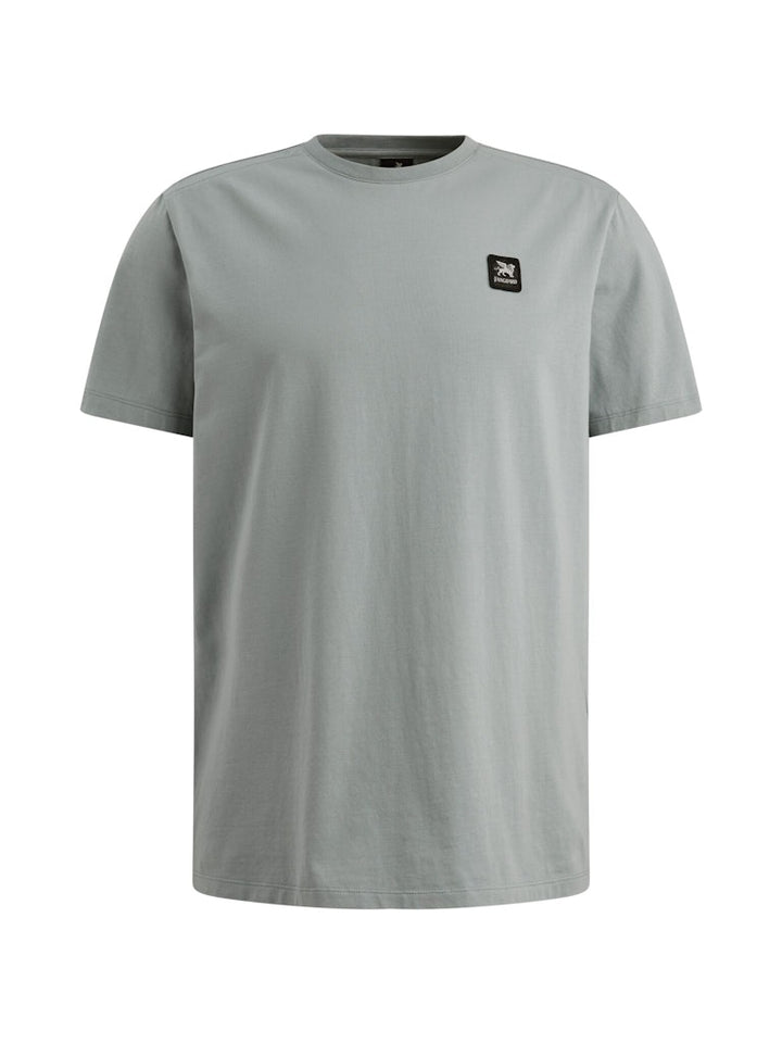 Short Sleeve R-neck Cotton Elastan - Rafblauw
