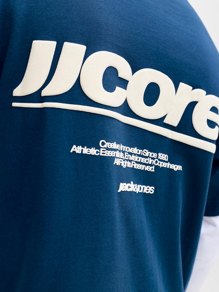 Jcoclub Back Text Prnt Tee Ss Crew Neck - Rafblauw