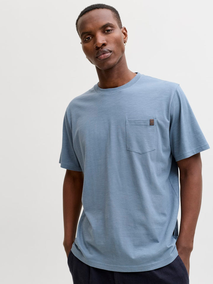 Jjedover Slub Tee Ss Noos - Rafblauw