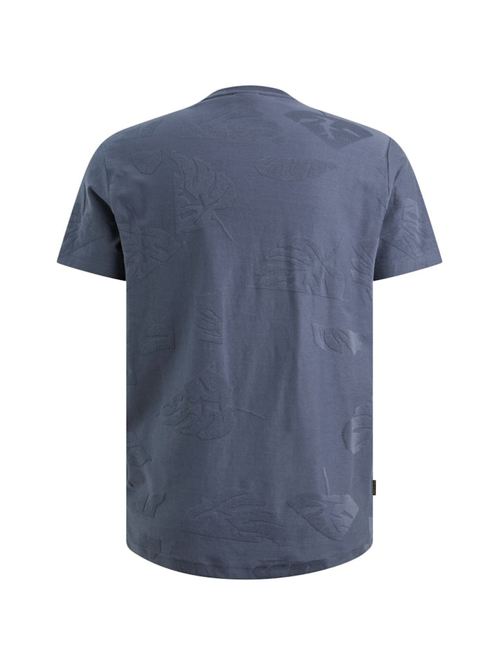 Short Sleeve R-neck Jacquard Jerse - Rafblauw