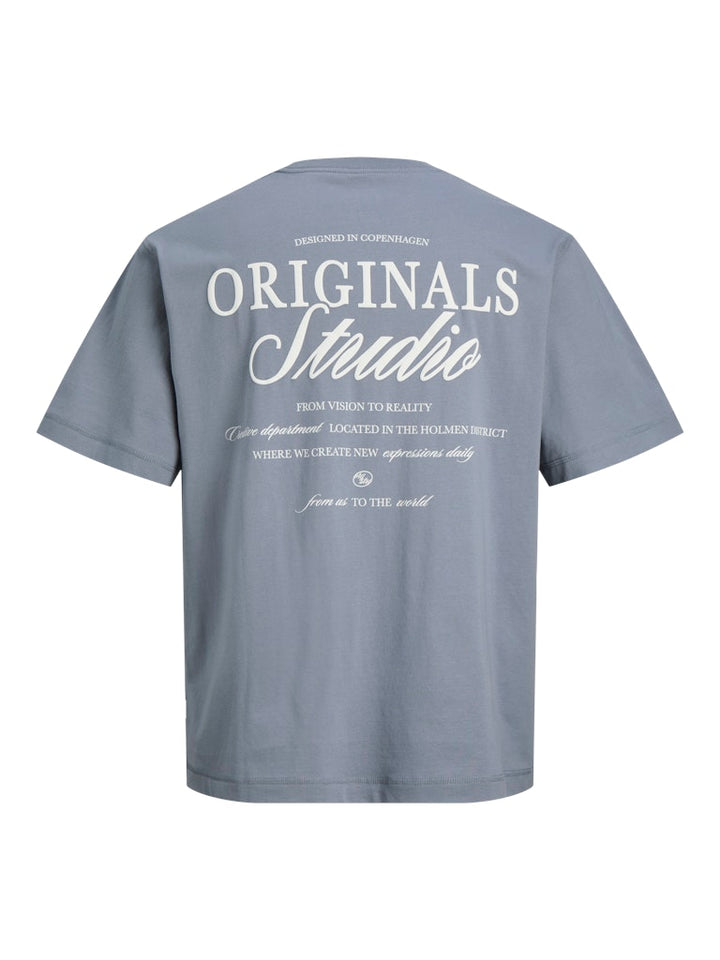 Jornorrebro Typo Tee Ss Crew Neck Noos - Rafblauw