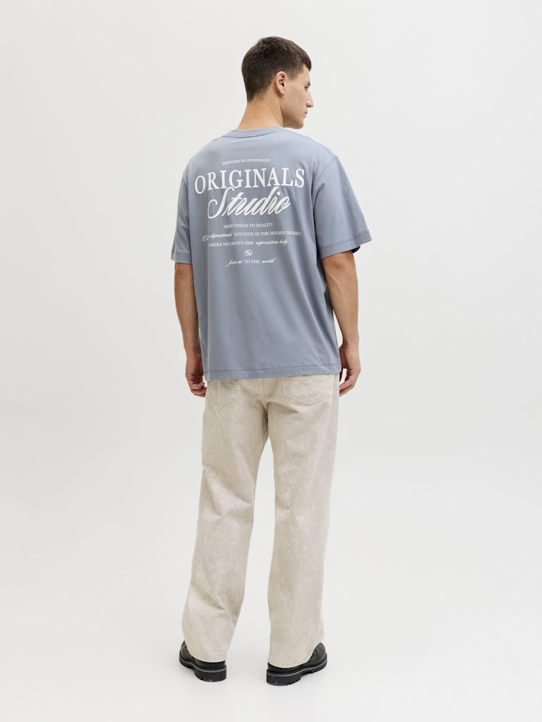 Jornorrebro Typo Tee Ss Crew Neck Noos - Rafblauw