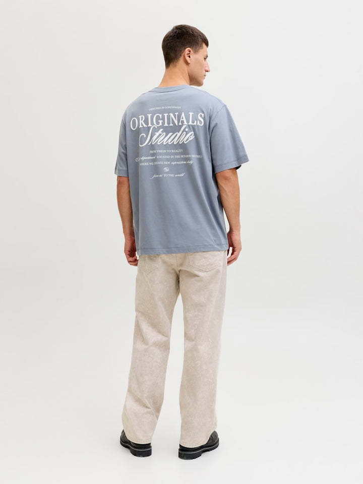 Jornorrebro Typo Tee Ss Crew Neck Noos - Rafblauw