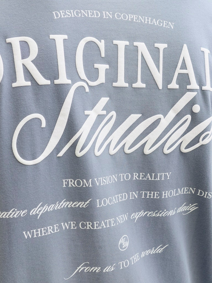 Jornorrebro Typo Tee Ss Crew Neck Noos - Rafblauw