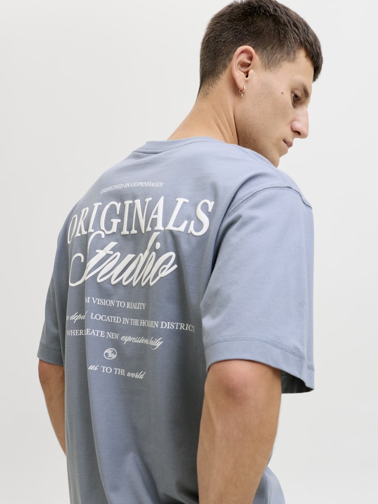 Jornorrebro Typo Tee Ss Crew Neck Noos - Rafblauw