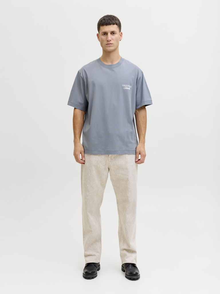 Jornorrebro Typo Tee Ss Crew Neck Noos - Rafblauw