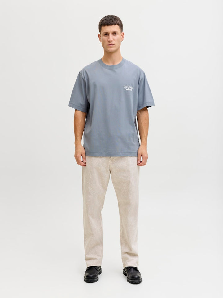 Jornorrebro Typo Tee Ss Crew Neck Noos - Rafblauw