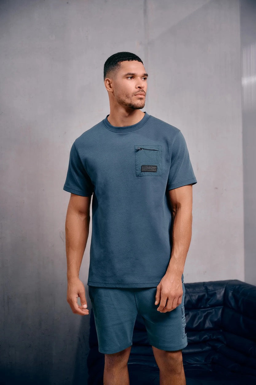 Nylon Pocket T-shirt - Petrol Blauw