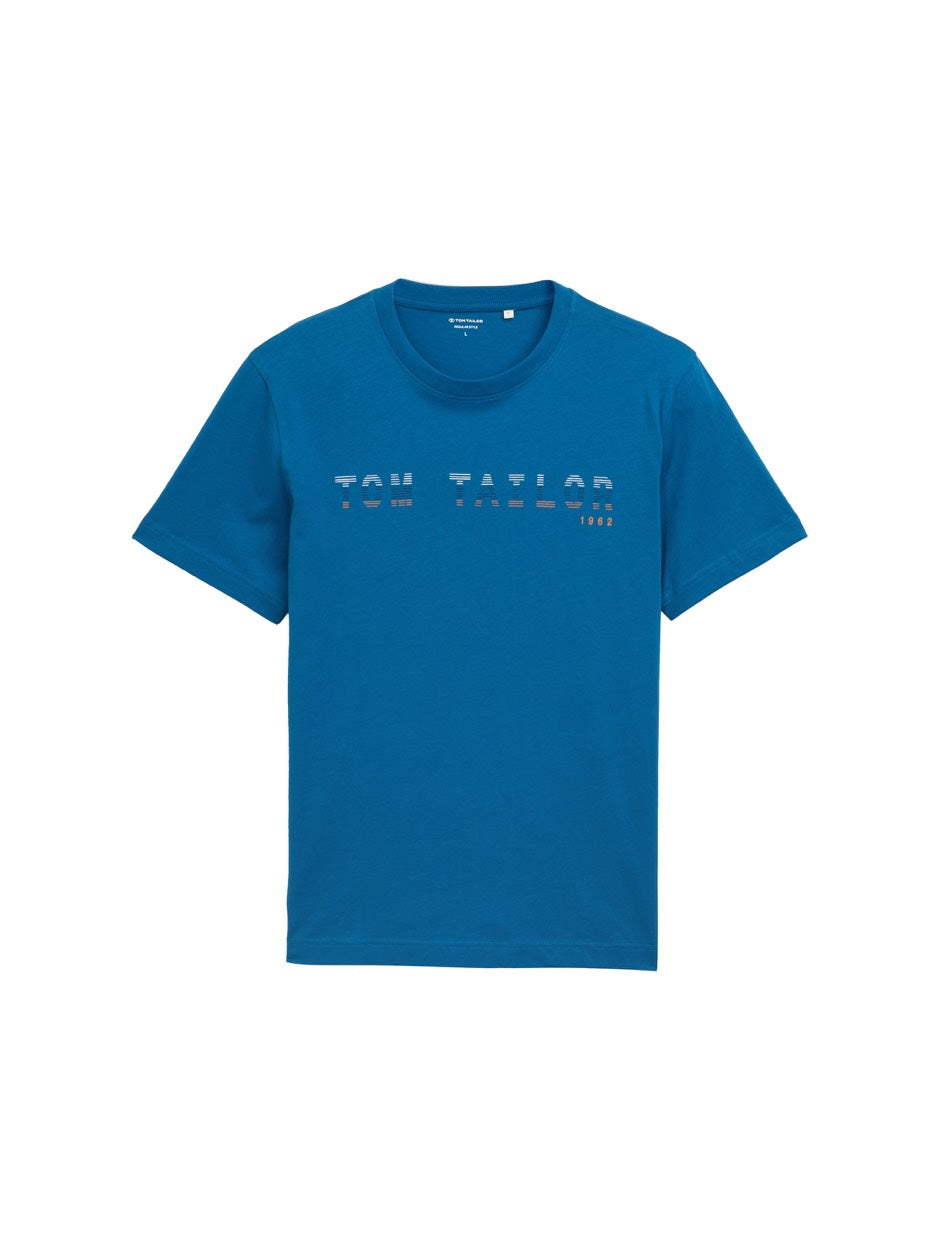 T-shirt Logo S/s - Petrol Blauw