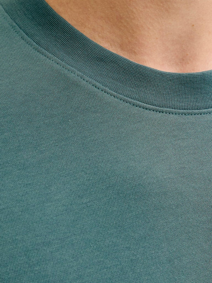 Jcofusion Chest Brand Tee Ss Crew Sn - Petrol Blauw