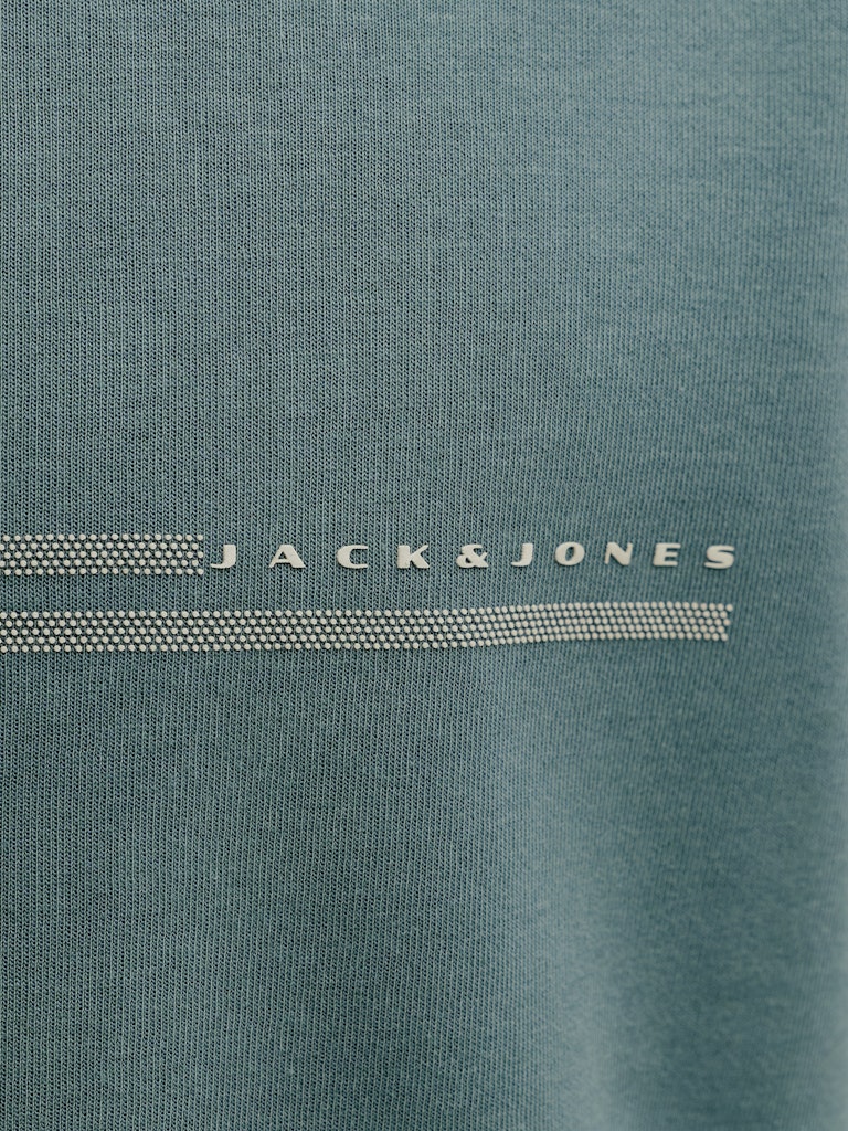 Jcofusion Chest Brand Tee Ss Crew Sn - Petrol Blauw