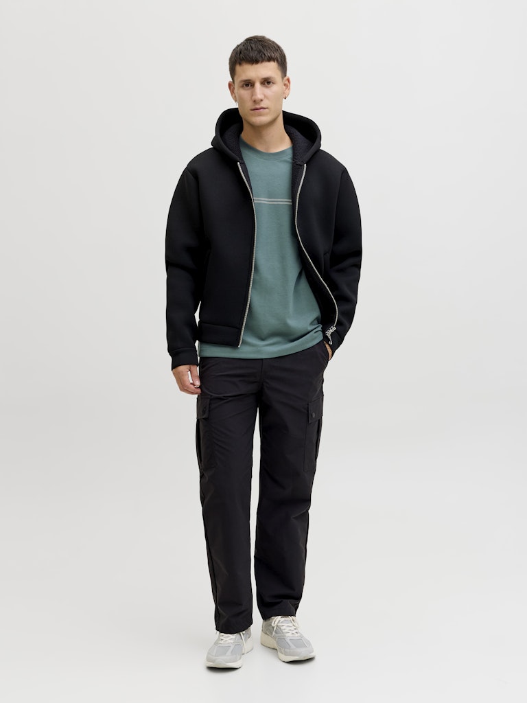 Jcofusion Chest Brand Tee Ss Crew Sn - Petrol Blauw