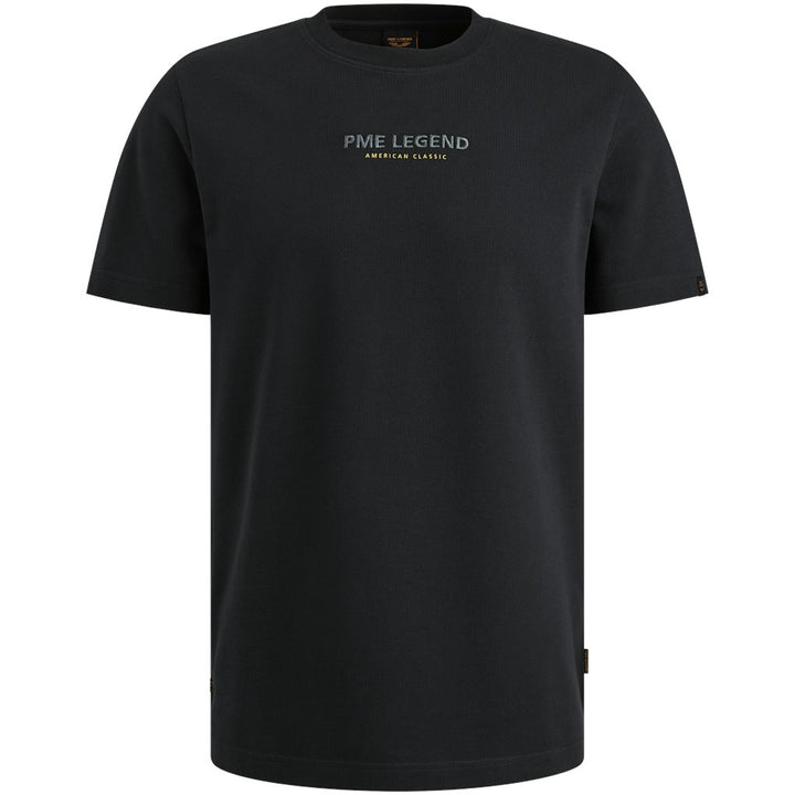 Short Sleeve R-neck Flat Waffle Je - Navy