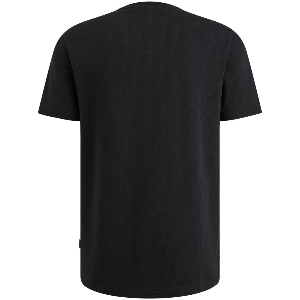 Short Sleeve R-neck Flat Waffle Je - Navy