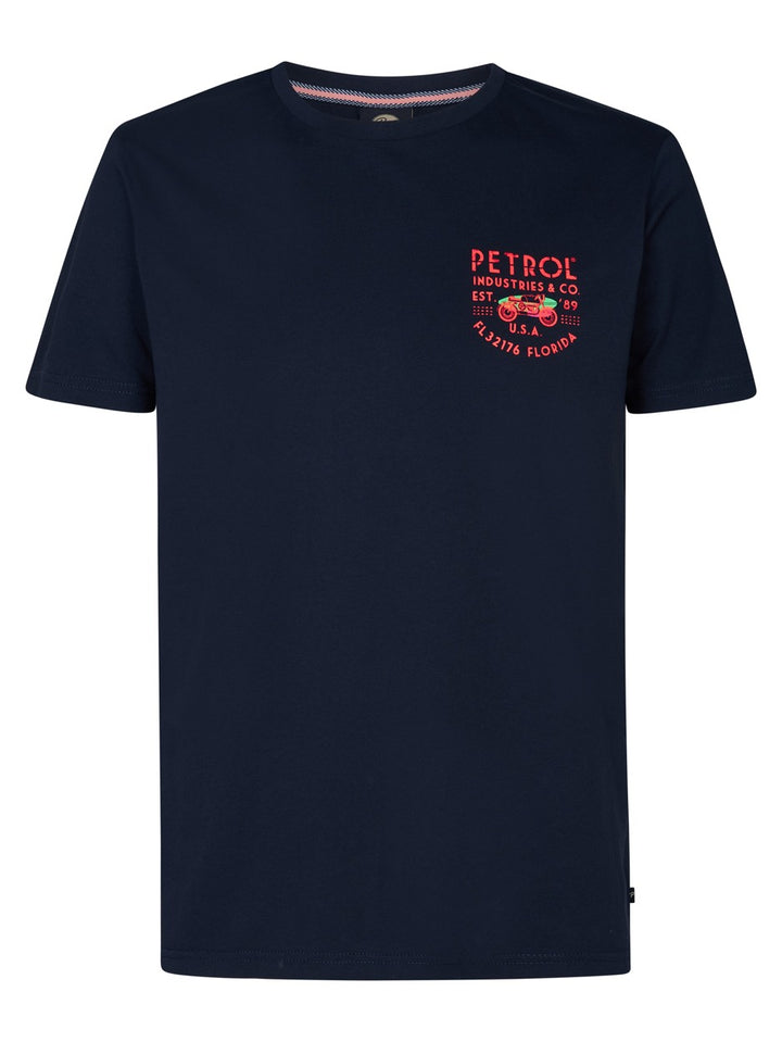 Men T-shirt Ss Classic Print - Navy