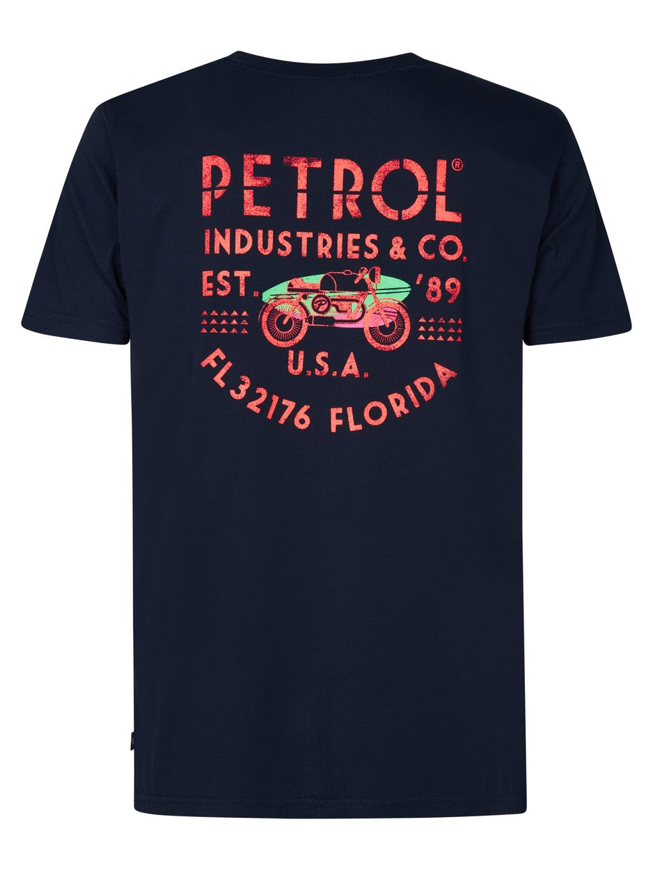 Men T-shirt Ss Classic Print - Navy