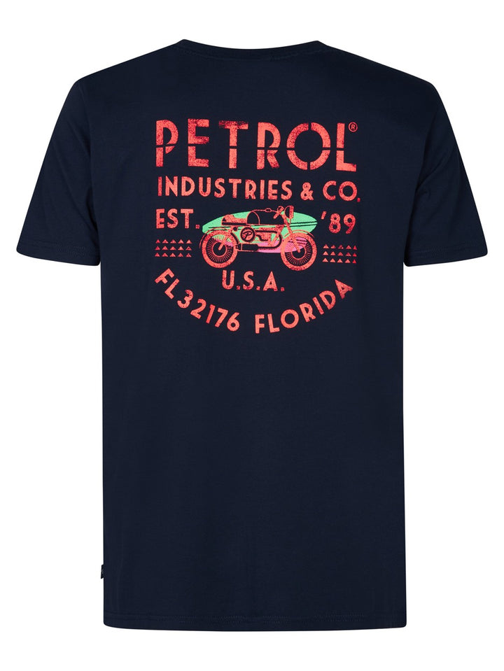 Men T-shirt Ss Classic Print - Navy
