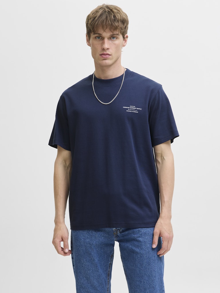 Jprblachad Branding Ss Crew Neck Tee Sn - Navy