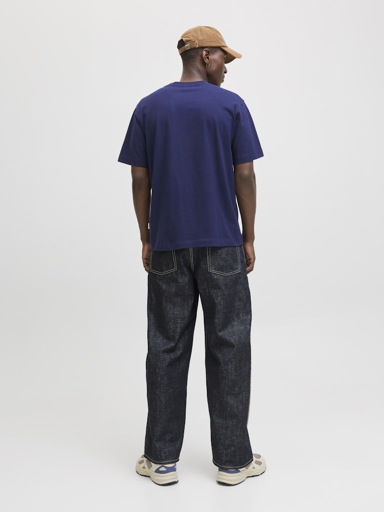 Jornorrebro Emb Tee Ss Crew Neck Noos - Navy