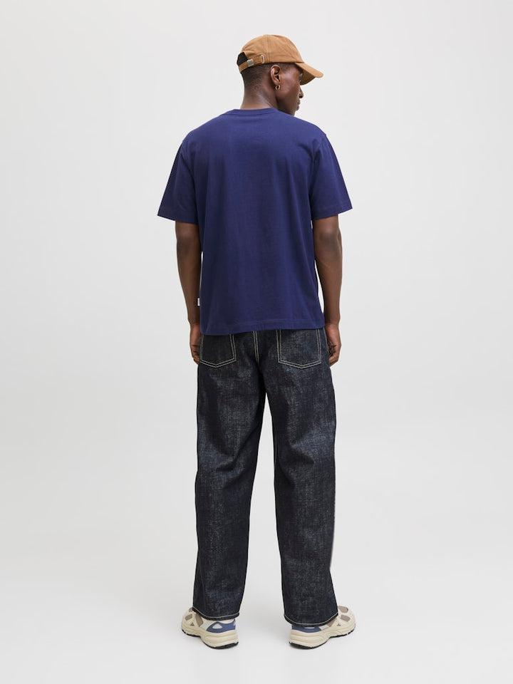 Jornorrebro Emb Tee Ss Crew Neck Noos - Navy