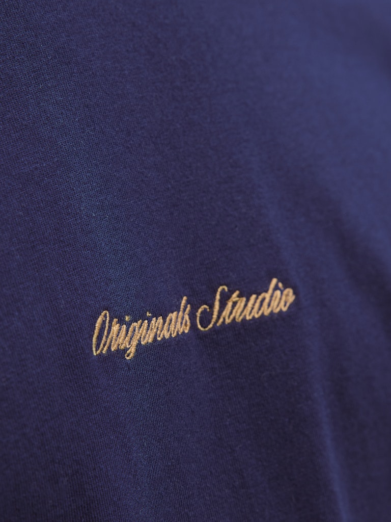 Jornorrebro Emb Tee Ss Crew Neck Noos - Navy