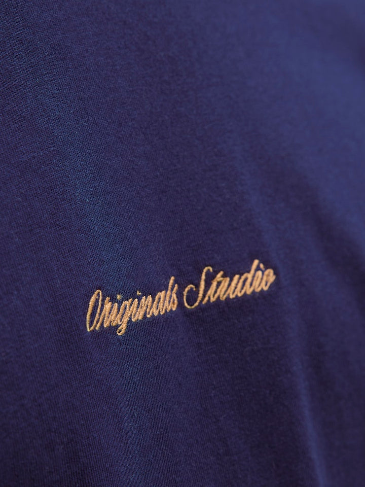 Jornorrebro Emb Tee Ss Crew Neck Noos - Navy