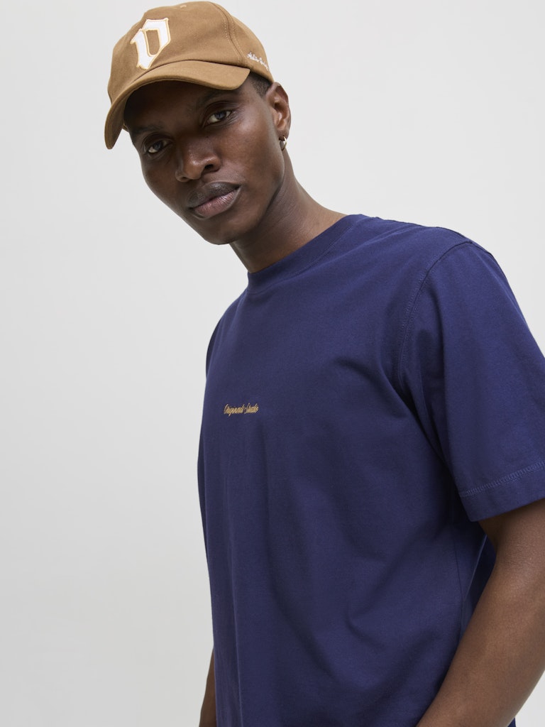 Jornorrebro Emb Tee Ss Crew Neck Noos - Navy