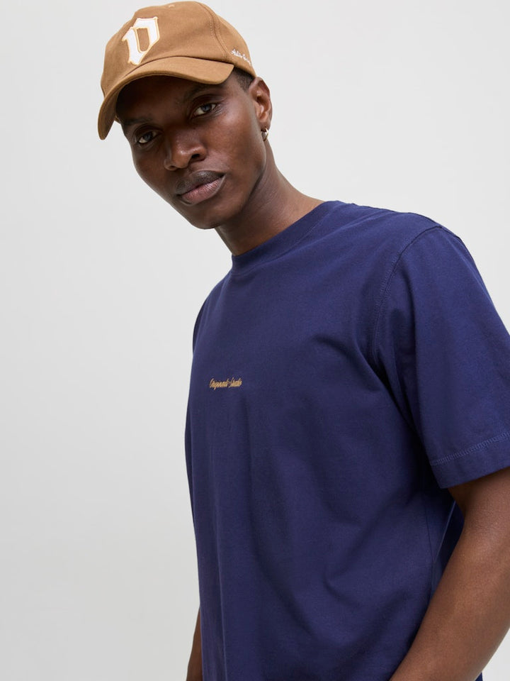 Jornorrebro Emb Tee Ss Crew Neck Noos - Navy