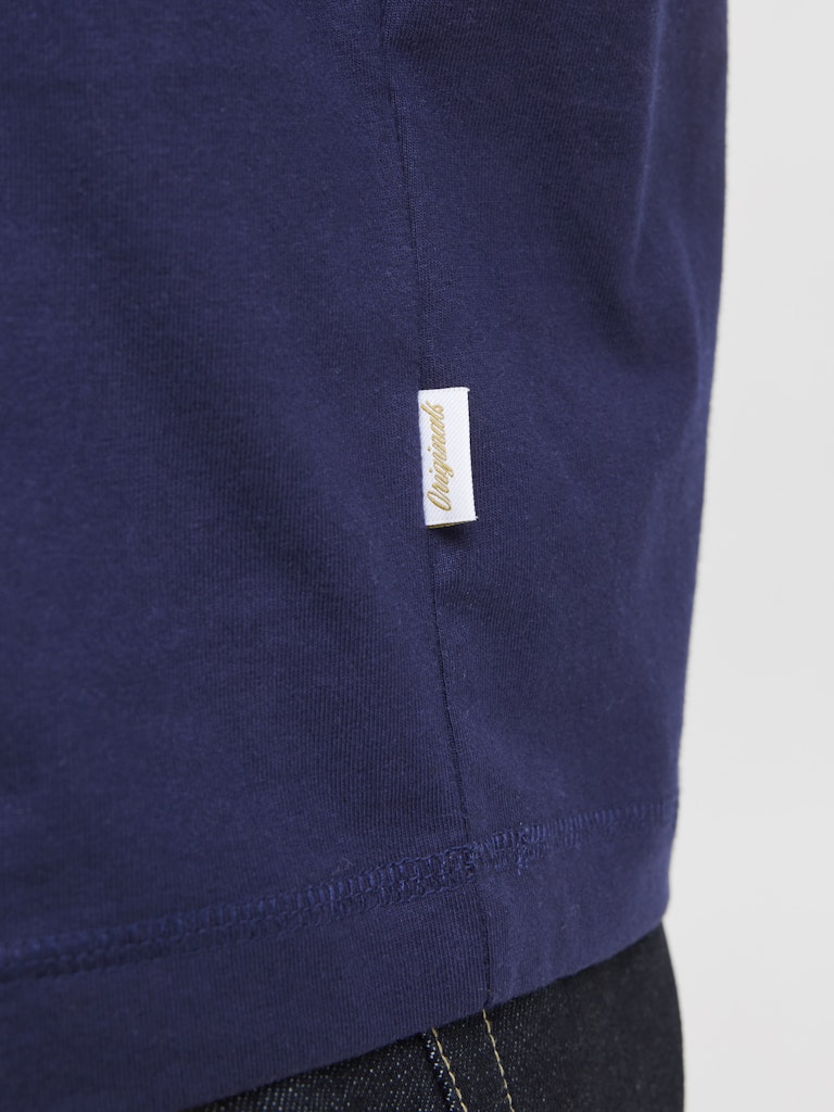 Jornorrebro Emb Tee Ss Crew Neck Noos - Navy