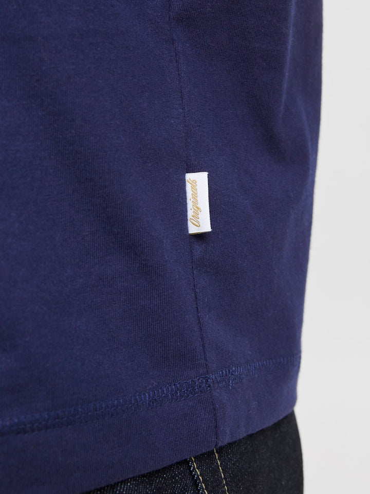 Jornorrebro Emb Tee Ss Crew Neck Noos - Navy