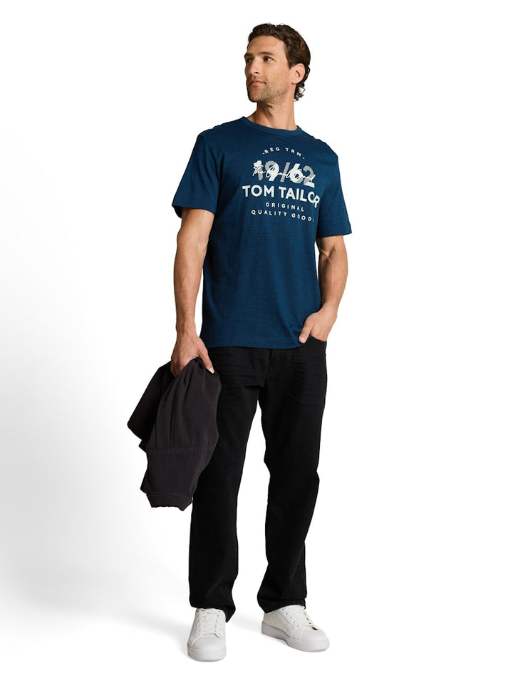 Printed Fine T-shirt - Navy