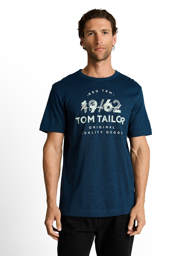 Printed Fine T-shirt - Navy