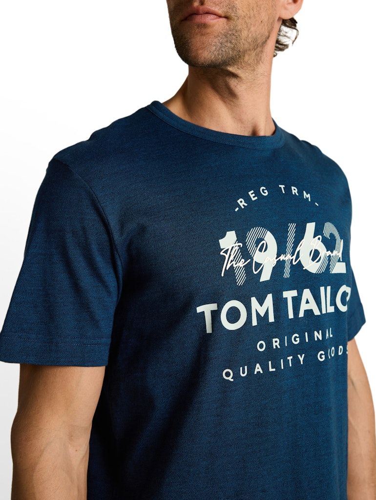 Printed Fine T-shirt - Navy