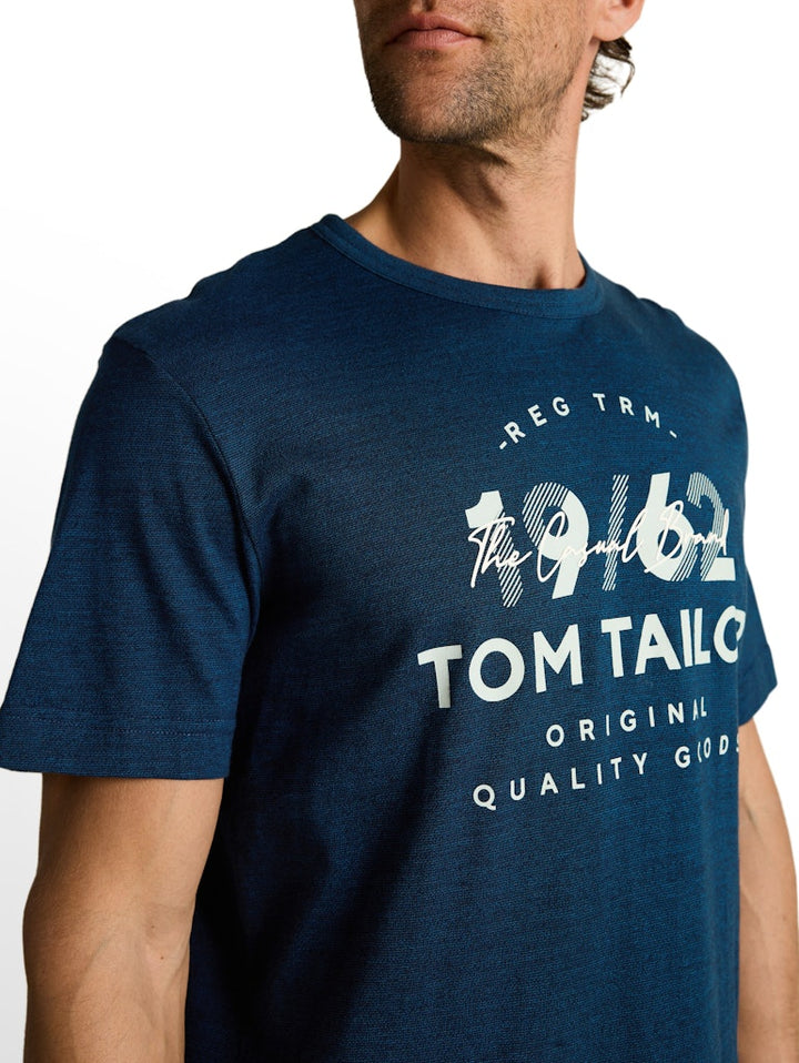Printed Fine T-shirt - Navy