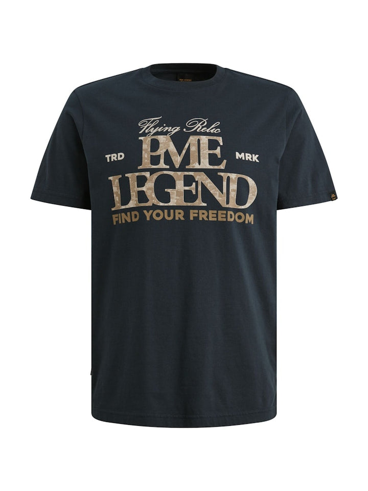 Short Sleeve R-neck Big Art Packag - Navy