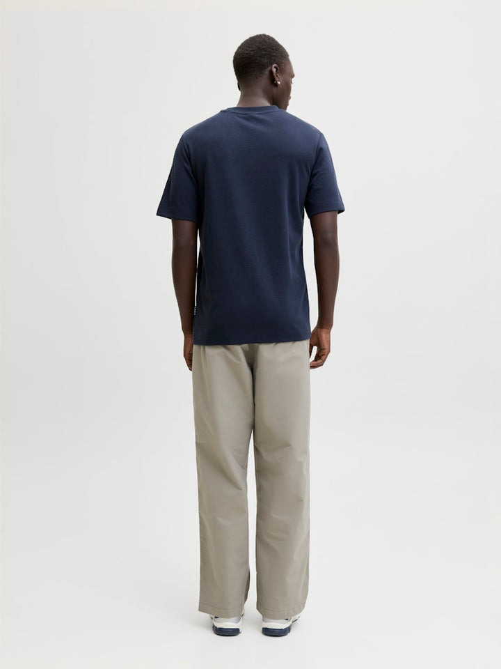 Jcofusion Chest Brand Tee Ss Crew Sn - Navy