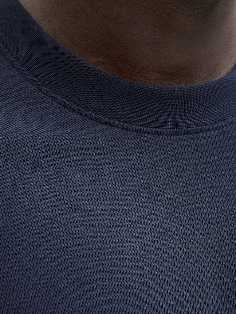 Jcofusion Chest Brand Tee Ss Crew Sn - Navy