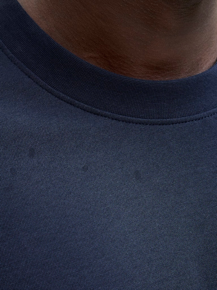 Jcofusion Chest Brand Tee Ss Crew Sn - Navy