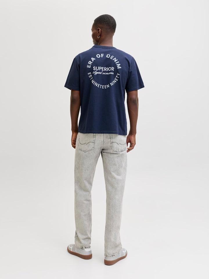 Jjedover Graphic Tee Ss Crew Neck - Navy