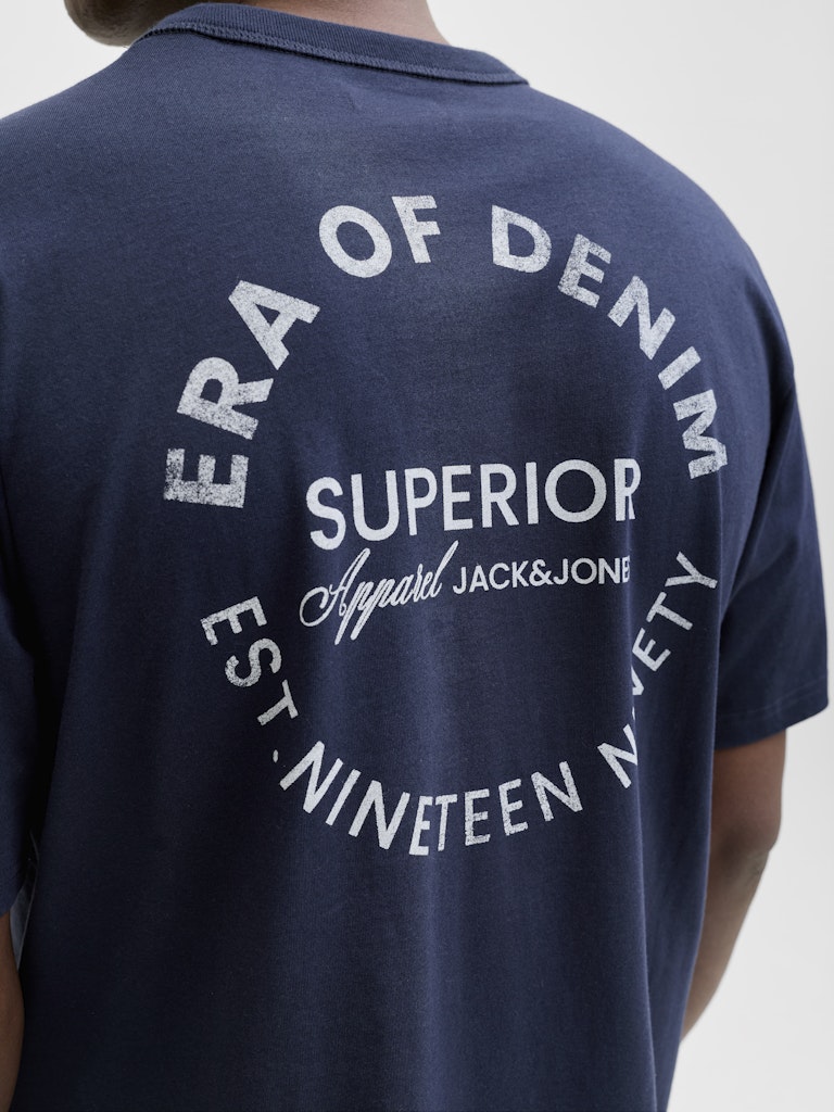 Jjedover Graphic Tee Ss Crew Neck - Navy