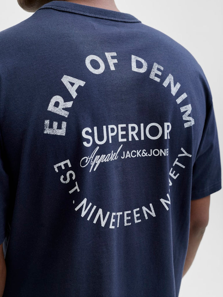 Jjedover Graphic Tee Ss Crew Neck - Navy