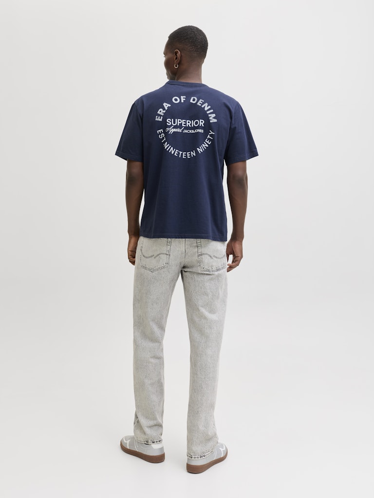 Jjedover Graphic Tee Ss Crew Neck - Navy
