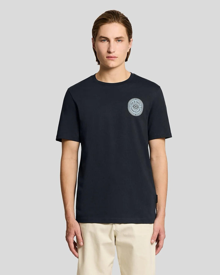 Borders Label Grafic T-shirt - Navy