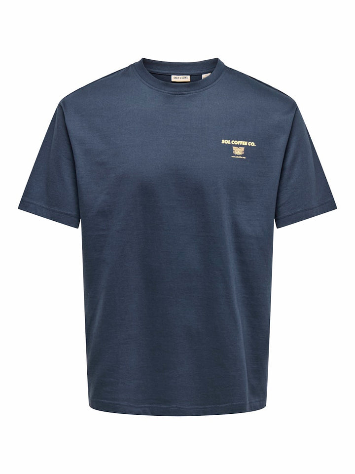 Onsfred Life Foodie Rlx Ss Tee - Navy