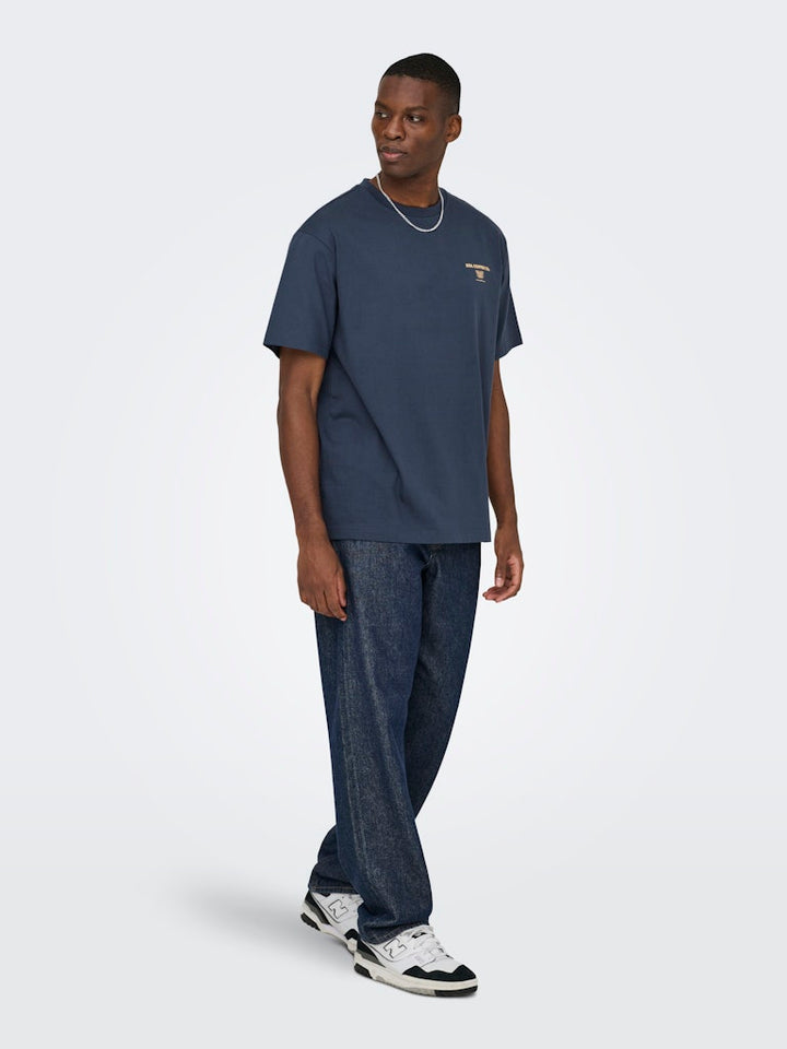 Onsfred Life Foodie Rlx Ss Tee - Navy