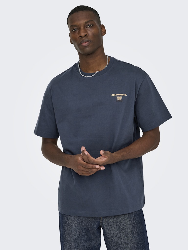 Onsfred Life Foodie Rlx Ss Tee - Navy