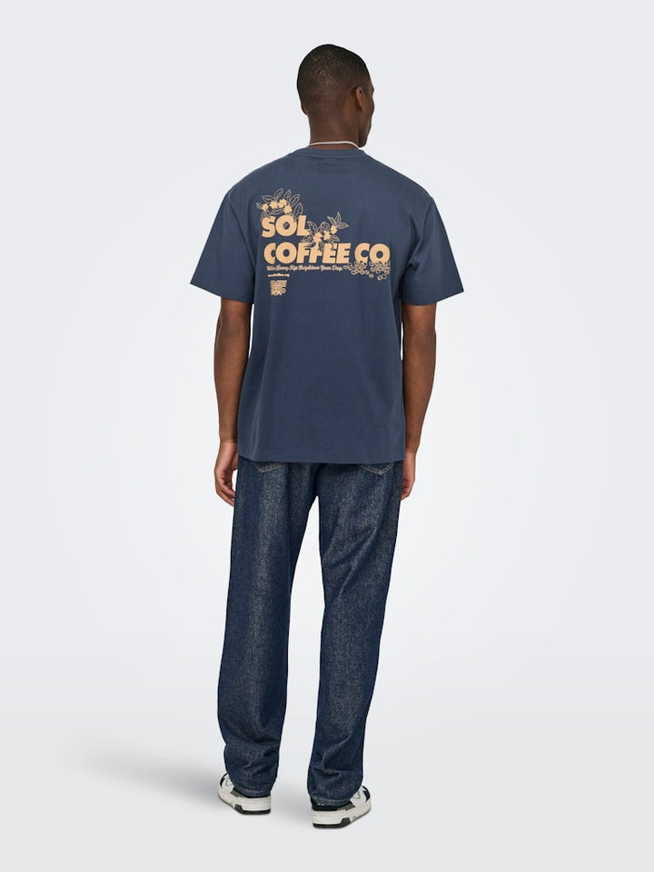 Onsfred Life Foodie Rlx Ss Tee - Navy