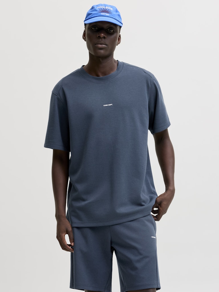 Jcospongytee Ss Crew Neck Smu - Navy