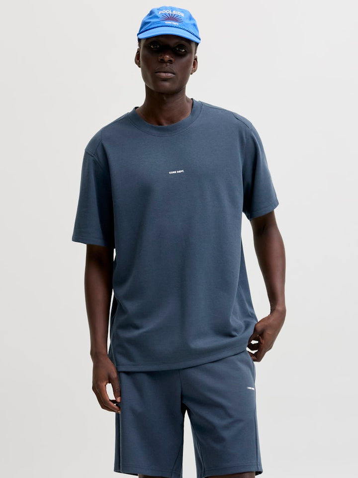 Jcospongytee Ss Crew Neck Smu - Navy