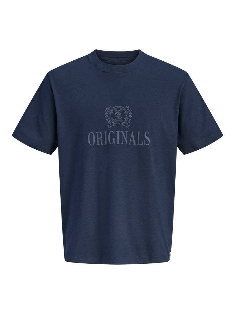 Jorfrederiksberg Monogram Tee Ss Cn Sn - Navy